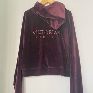 Victoria’s Secret Velour Full-Zip Hoodie, African Violet size XS, new w/o tags